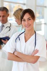 Fototapeta premium Portrait of beautiful young nurse