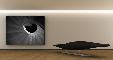 Stanza con quadro e divano