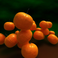 orange pumpkins over a dark background