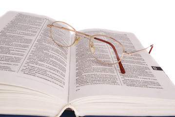 book and glasses