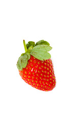Juicy strawberry isolated on white