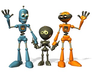 Naklejka premium Familie Robot