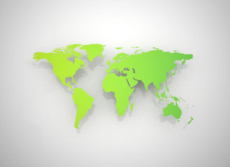 Green world map illustration