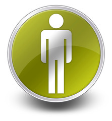 Yellow Glossy Icon "Men's Restroom"