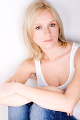 attractive sad woman