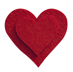 corazon de fieltro rojo