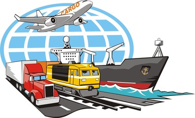 sign of transportation cargo on all type of the transport