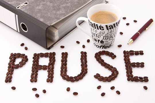 Kaffee Pause -  am Schreibtisch im B&uuml;ro