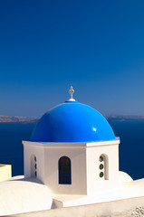 Fototapeta na wymiar Grecki Kościół na wyspie Santorini