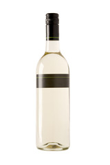 white wine bottle with blank label