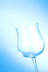 shiny clean glass with a blue background
