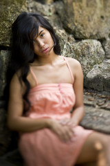 Portrait of beautiful young Pacific Islander woman