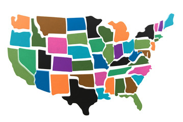 Naklejka premium USA map puzzle outline