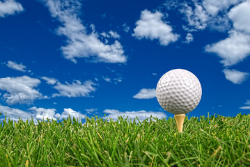 Golf ball on grass