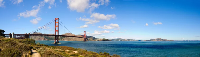 Deurstickers GoldenGate bridge and San Francisco Bay © Jeffrey Banke