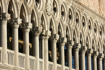 Detail of Doges Palace in Venice (Italy)