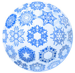 Transparent christmas-ball with snowflakes