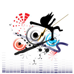 Obraz premium Music and Dancer Background