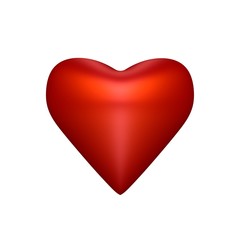 A red heart isolated - a 3d image
