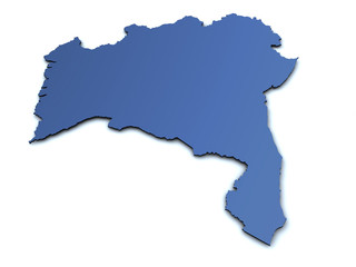 Obraz premium Karte von Bahia - Brasilien