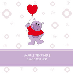 Tarjeta postal hipopótamo