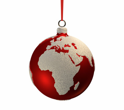 Christmas Bulb With Continents - Europe and Africa