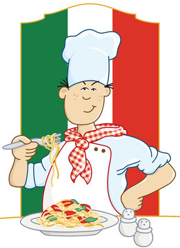 recommend clip art: Spaghetti chef