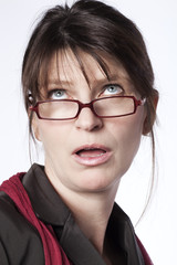 Fototapeta premium femme à lunettes idiote