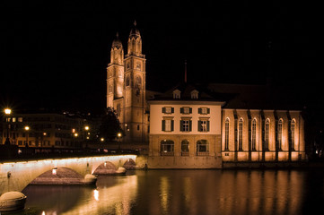 Grossmunster (The Great Cathedral) Zurich city, Switzerland.