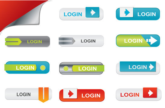 Vector login buttons, website elements