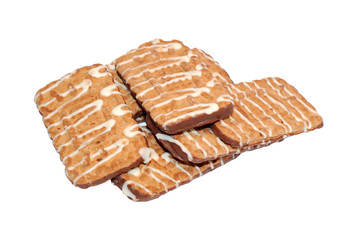 Iced homemade cookie, isolated on white background