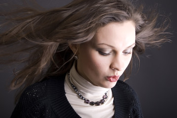 Portrait of a young beautiful brunette