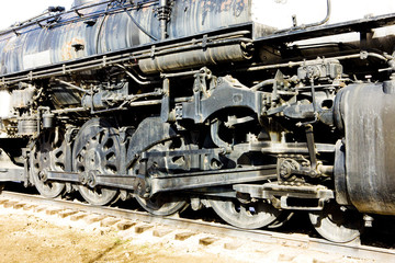 Naklejka premium szczegóły lokomotywy parowej, Colorado Railroad Museum, USA