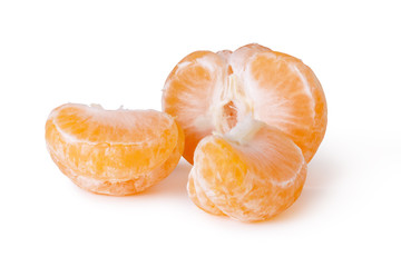 fresh mandarin fruits on a white background