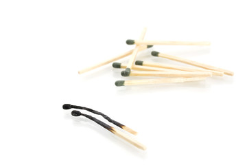 burnt and whole matches