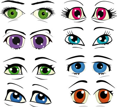 The complete set of the drawn eyes