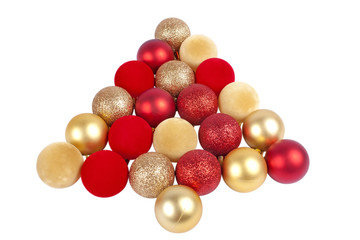 Christmas globes isolated on white background