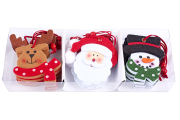 Christmas ornaments isolated on white background