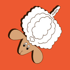Sheep vector background hand draw cartoon
