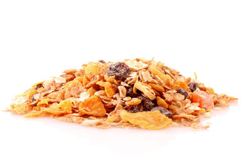 Muesli isolated on white