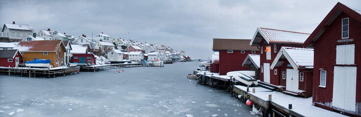 Typical small swedish west coast fishing village