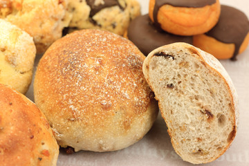 Bread and various bakery products