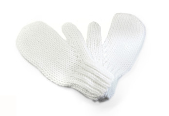 White knit gloves