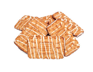 Iced homemade cookie, isolated on white background