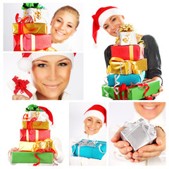 Winter holidays concept Christmas collage
