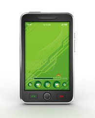 Black mobile smart phone - 3D render