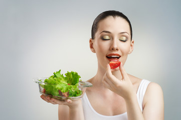 eating healthy food