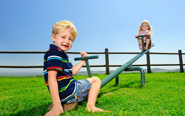 Two children in the playground
