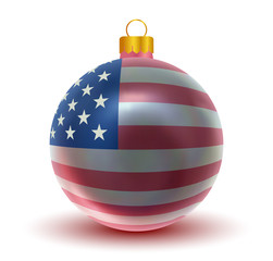 Crystal Christmas Bauble of USA Flag