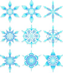 Cristalli di Neve-Snowflakes Crystals-Vector